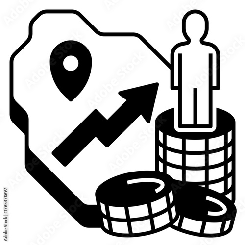 Gross Domestic Product Icon Glyph Style