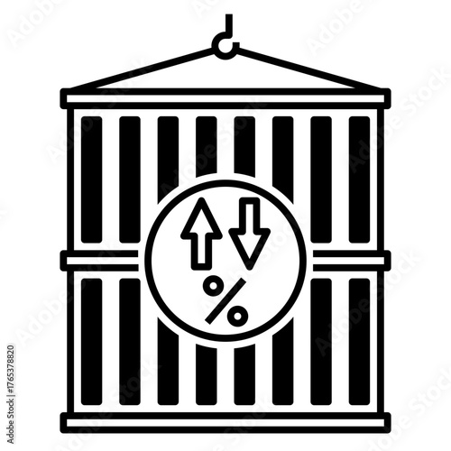 Reciprocal Tariffs Icon Glyph Style