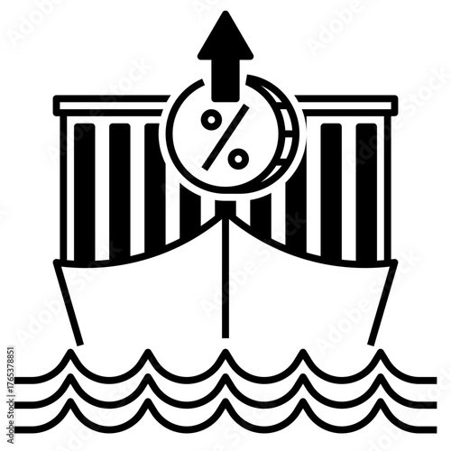 Tariff Barrier Icon Glyph Style