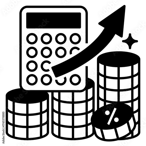 Tax Increase Icon Glyph Style