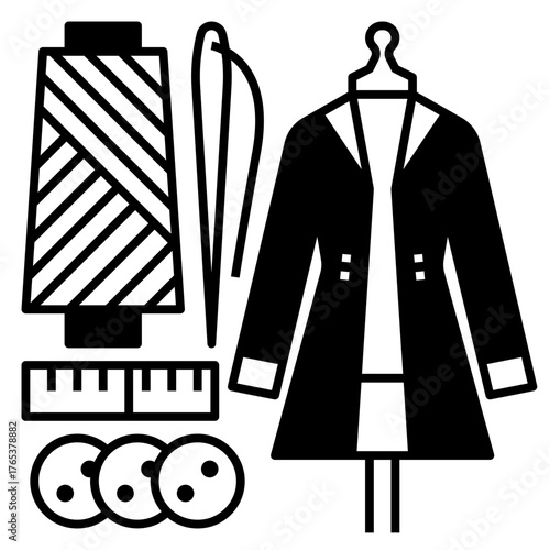 Textiles And Apparel Icon Glyph Style