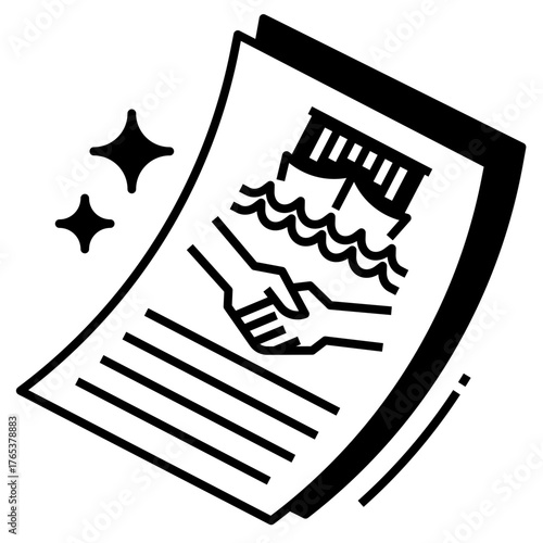 Trade Agreement Icon Glyph Style