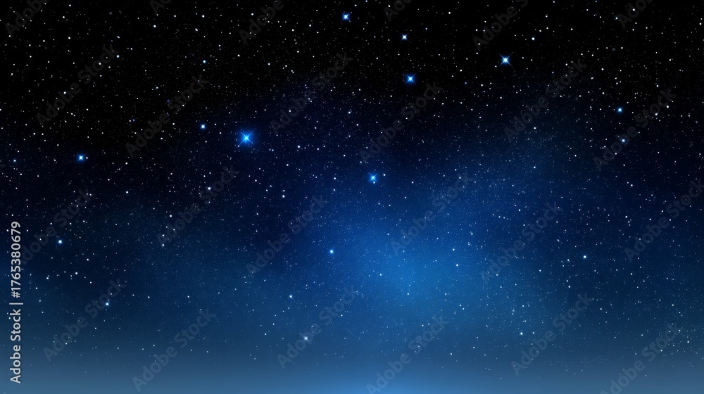 Obraz premium Starry night sky with bright stars and deep blue background