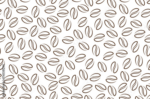 Coffee beans seamless pattern. Coffee background.