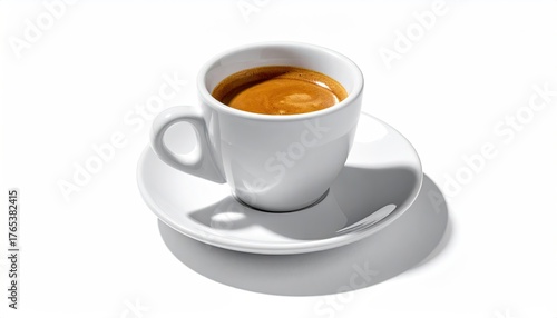 Wallpaper Mural Espresso in white cup & saucer on white background Torontodigital.ca