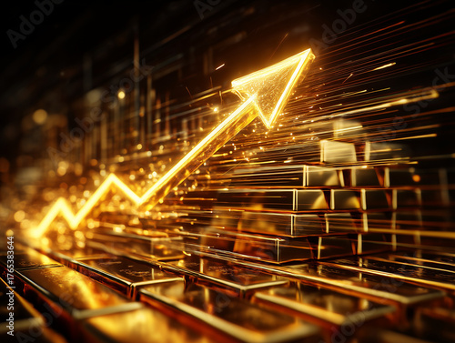 デジタル空間　チャート上昇　イラスト