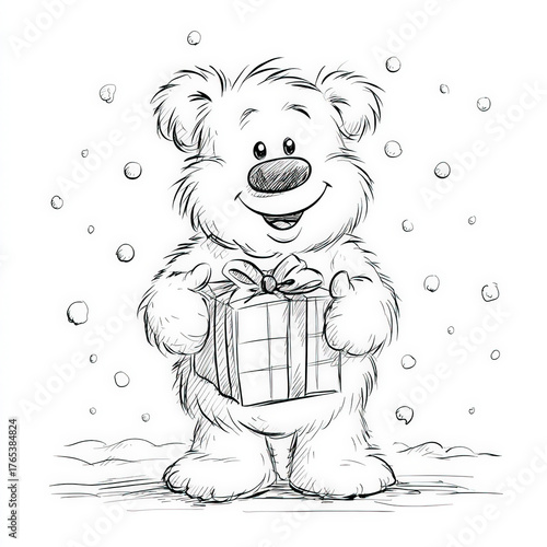 Simple Christmas Bear Holdi...