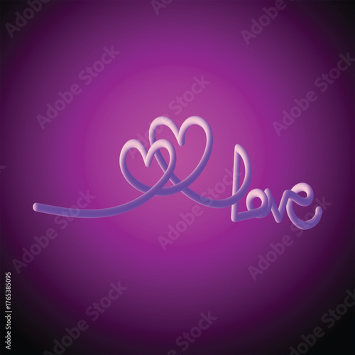 Heart rose love neon light