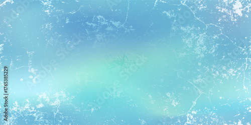 Ice seamless pattern with gradient mesh bg and overlay effect of snow-covered scratches and stains. Frosted blue window pane. Abstract background. Vector graphic. Texture of icy skating rink surface