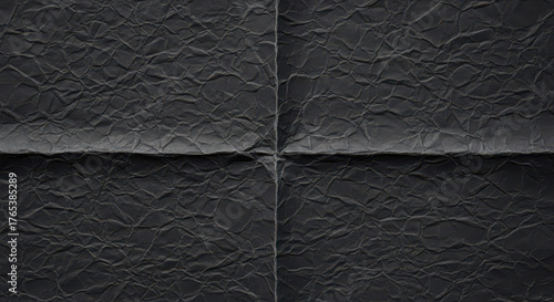 Folded black paper background isolated PNG with Transparent Background