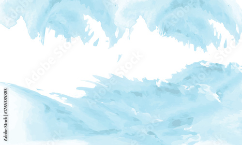 Light blue watercolor textures spread softly across the canvas, creating a serene aesthetic with transparent background