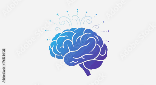 Conceptual illustration of a human brain with creative thought process.