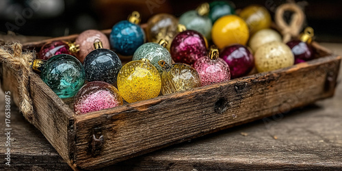 Vintage Glass Christmas Bau...