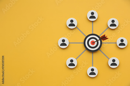 digital advertising and lead generation graphic with arrows hitting the target