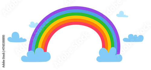 Colorful Rainbow and Cloud Sky Graphic