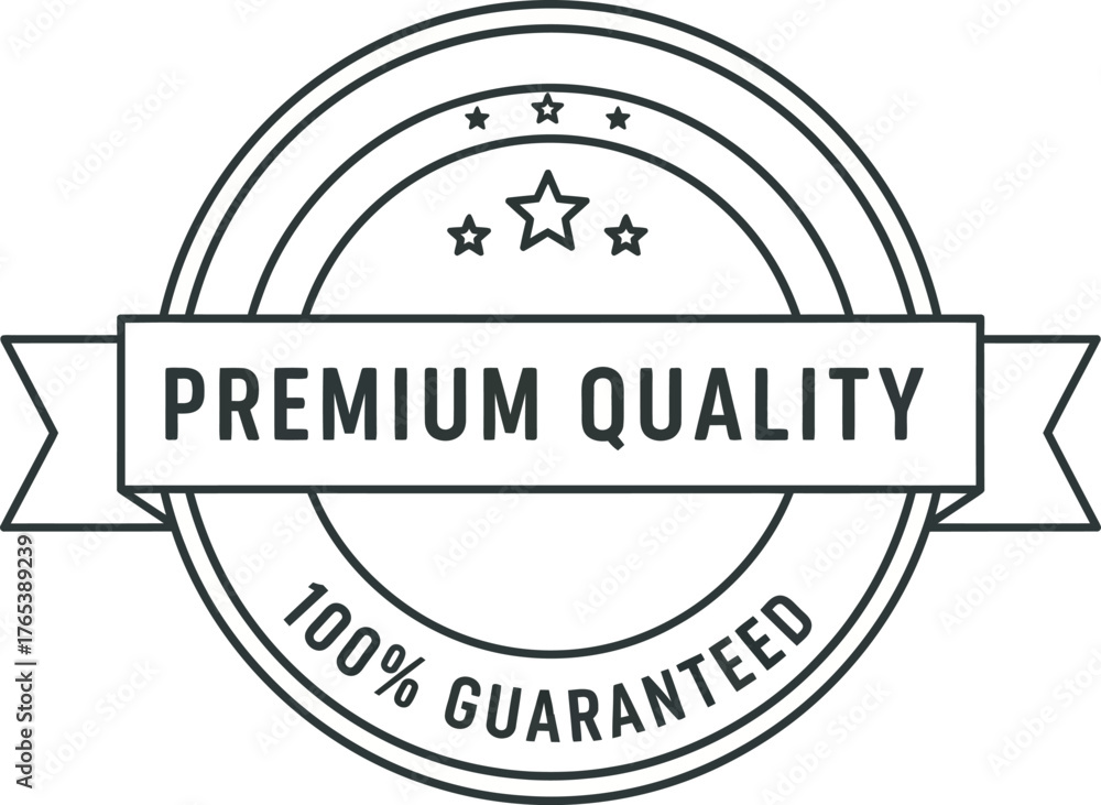 Fototapeta premium Premium Quality 100 Percent Guaranteed Star Badge Illustration