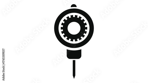 Precision dial indicator gauge tool for measurement and engineering applications isolated on white background