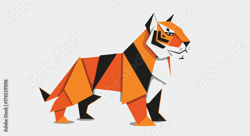 Origami Tiger Vector Minimal Geometric Animal Illustration