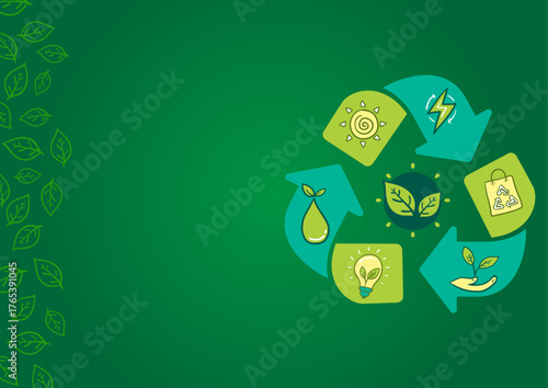 icon for green campaign, infographic, nature, eco-friendly energy, electric vehicle, power plant, trees, greening, forest, water, weather, environment, recycling, vector art illustration design