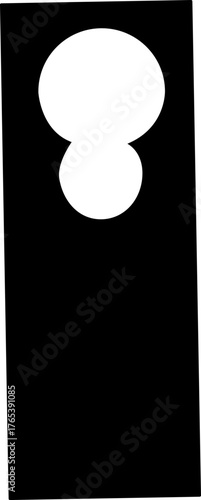 Minimalist black door hanger icon, featuring various cutout styles, perfect for hotel signage, privacy notices, or informational tags. isolated on transparent background