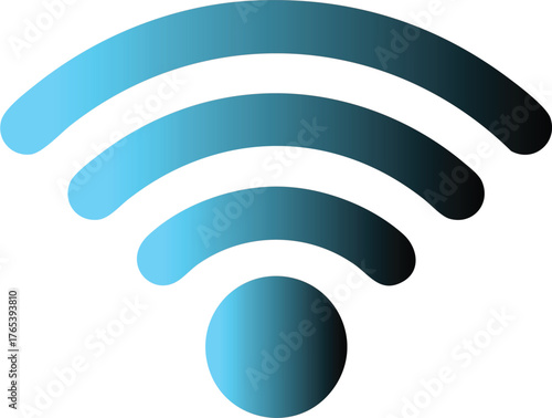 Modern wireless signal icon with gradient blue tones for digital connectivity concepts.