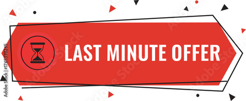 Red last minute offer badge vector stock illustration design