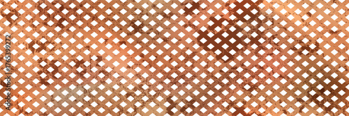 Rusty grate seamless bg with diamond perforation patern. Aged background with grunge texture. Old worn surface. Metal mesh with distressed oxidation effect. Vector illustration.