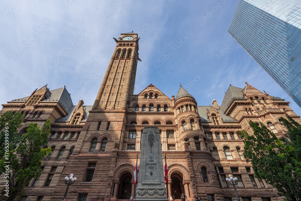Fototapeta premium Old City Hall Toronto Canada, Historic Landmark and Clock Tower View