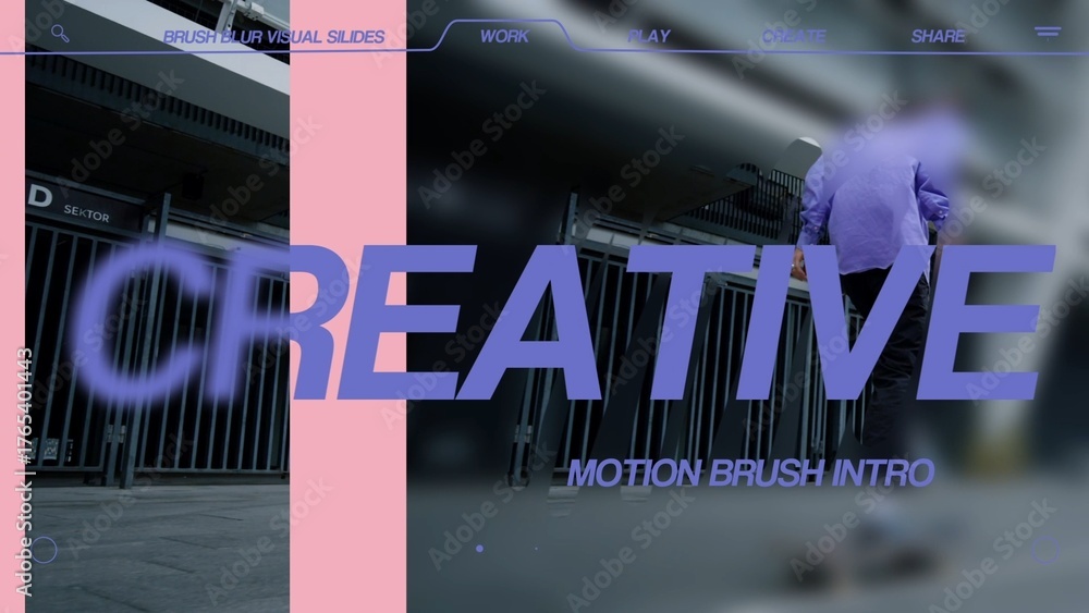 Brush Blur Visual Slides Stock Template | Adobe Stock