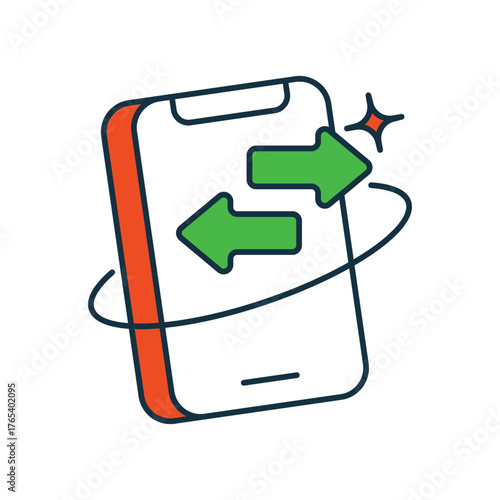 Data Transfer icon with white background vector stock illustration