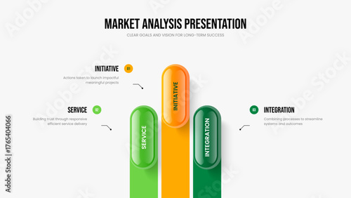 Project Review Frame Design Vector Illustration. Product Profile 3 Element Infographic Slideshow Layout. Digital Performance Three Option Diagram Slide Template.