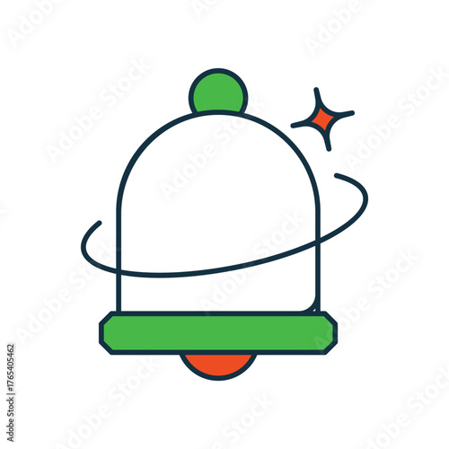 Notification Bell icon with white background vector stock illustration