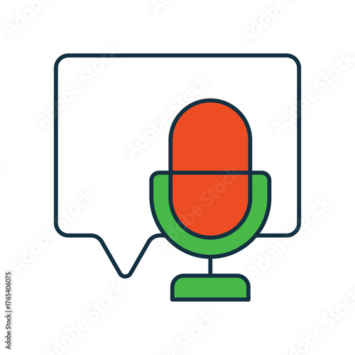 Voice Message icon with white background vector stock illustration