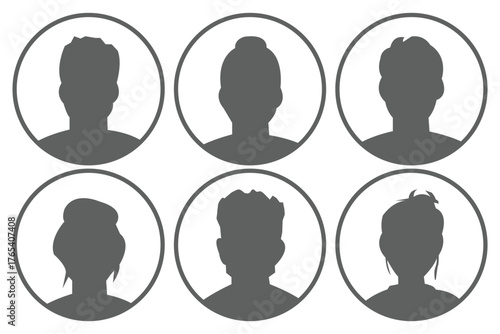 avatar icon. profile icons set. male and female avatars vector icon set illustration isolated on white background.