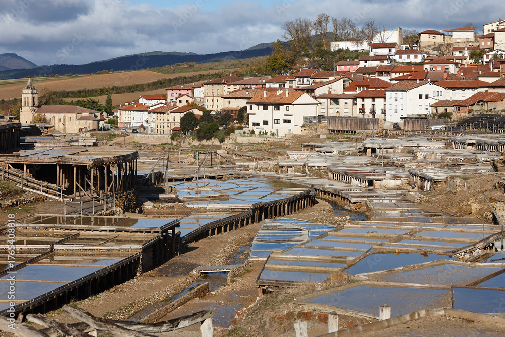 Obraz premium Antique salt platforms in Basque Country. Salinas de Anana. Spain