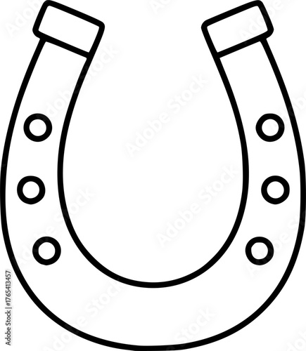 horse shoe outline, vector, isolated on white, minimalist, line art, simple

