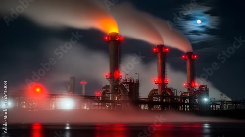 Truck on road with lights at night