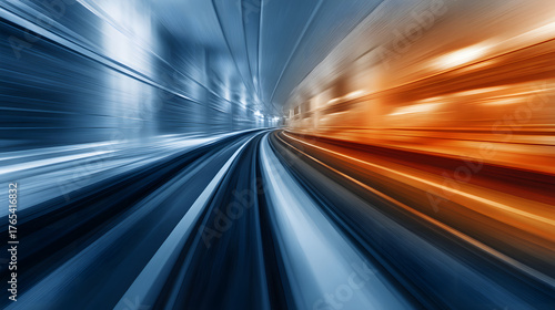 subway. Urban subway scene with dynamic motion blur and abstract geometric shapes in vibrant colors. mobility guides, transit brochures, designed for transport & logistics marketing.