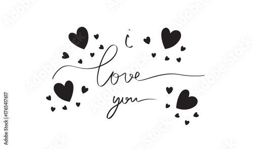 i love you text font calligraphy hand written lettering script black color object icon i love you heart love shape design drawing black color happy valentine day 14 fourteen day date february month 
