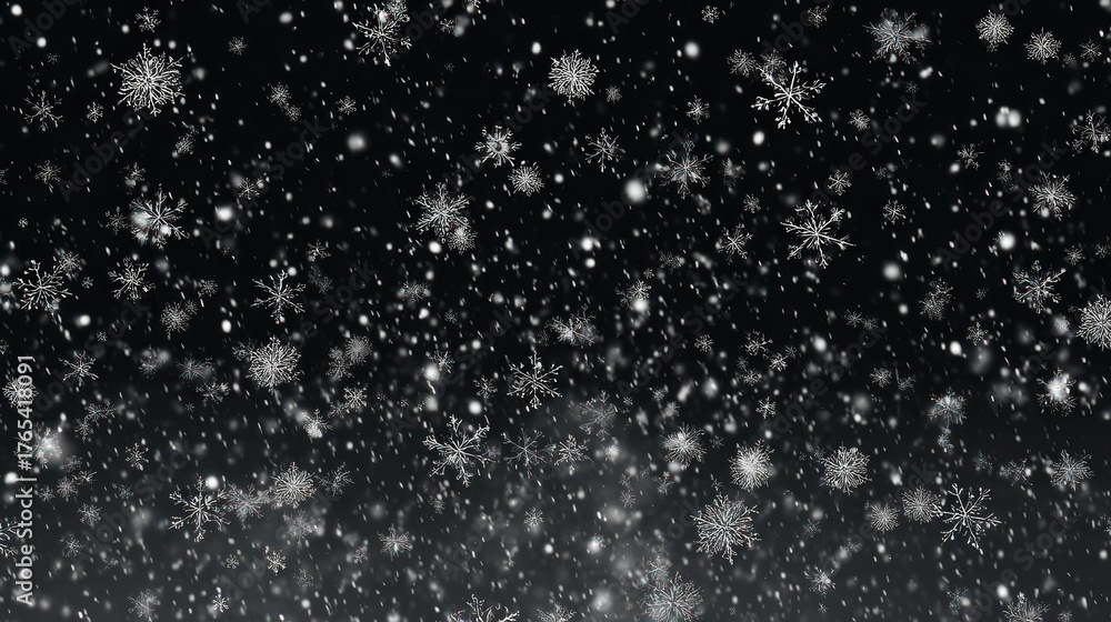 Obraz premium Snowflakes falling against a dark background winter holiday season background
