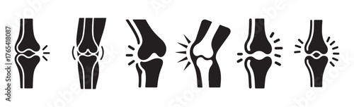 Joint Pain and Arthritis Icons Set. Knee Joint Pain Vector Illustration eps 10