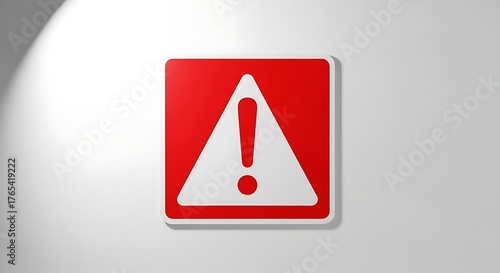 Free Download Red Warning Sign with White Exclamation Point on Gray Background - GFXLoad
