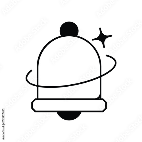 Notification Bell icon with white background vector stock illustration