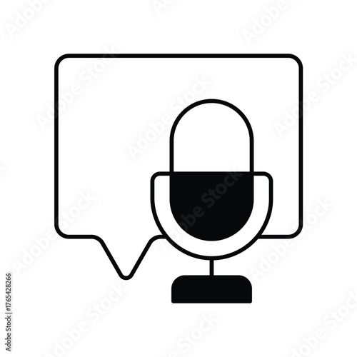 Voice Message icon with white background vector stock illustration