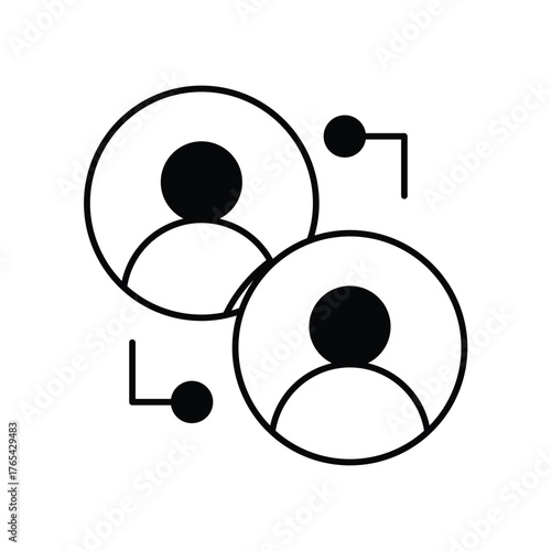 Peer-to-peer icon with white background vector stock illustration
