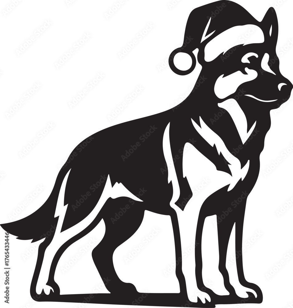 Obraz premium A_vector_illustration_features_a_German_Shepherd_d.eps