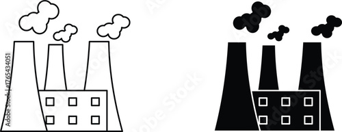 heat power station icon vector graphic illustration  with white background flat hand made icon fill icon .