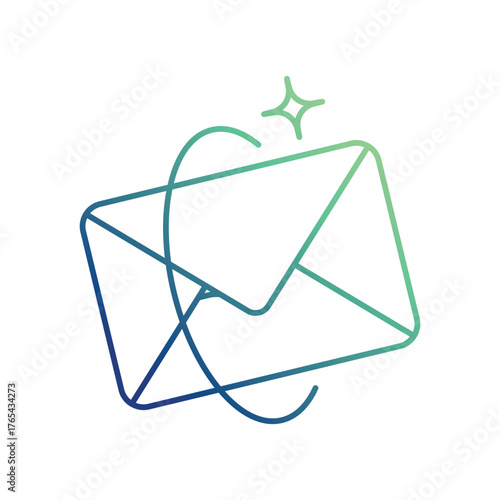 Email icon with white background vector stock illustration