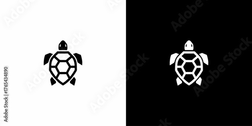 Turtle Shield Icon Minimal Monochrome Design