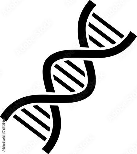 DNA icon. Black, minimalist icon isolated on white background. DNA simple silhouette. Web site page and mobile app design vector element.
